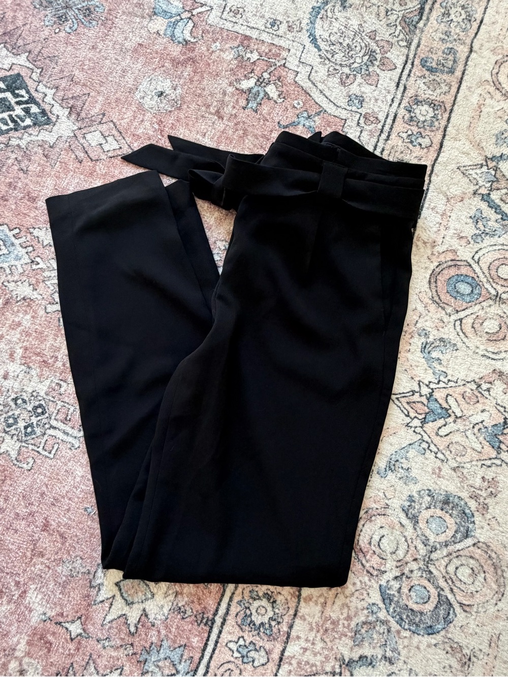 Express Black High-Waist Paperbag Tie Waist Pants (Size 8L)